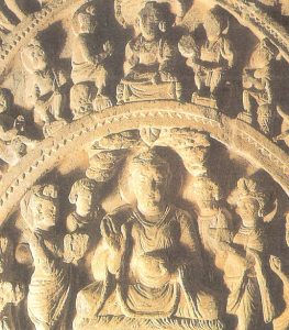 Relieve Budista, realizado entre el siglo I y II, que representa a Buda