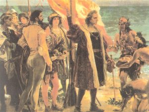 Cristobal Colón e su llegada a America