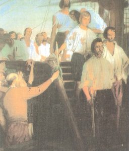 Llegada de Elcano y supervivientes del viaje de Magallanes