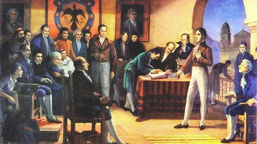 Simon Bolivar en el Congreso de Angostura